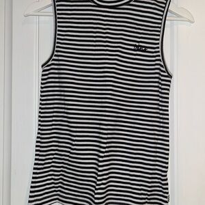 Vans Black and White Striped Top